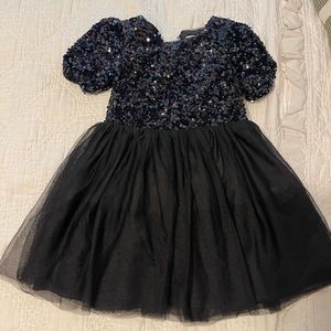 Sparkly sequins black tutu tulle dress xs